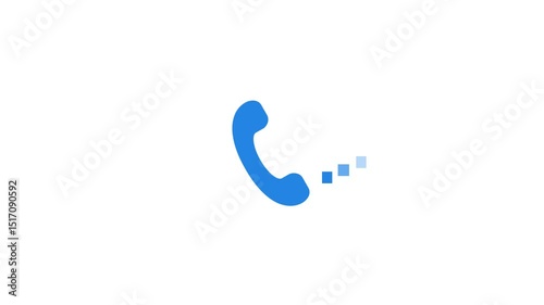 Phone Sending Signal Waves Modern Communication Concept, Minimalist Telephone Icon Animated