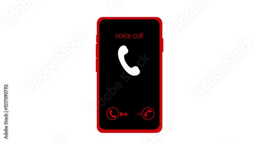 Mobile Device Broadcasting Signal Animation, Minimalist Smartphone Voice Call Animated