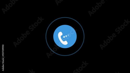 Digital Phone Emitting Circular Signal Waves Animation