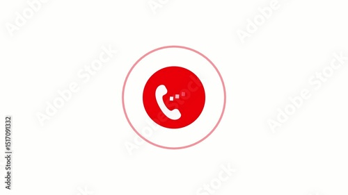 Digital Phone Emitting Circular Signal Waves Animation