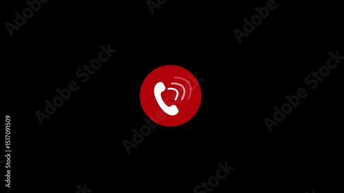 Animated Phone with Circular Signal Waves, Minimal Phone Wave Signal Abstract Loop Animation