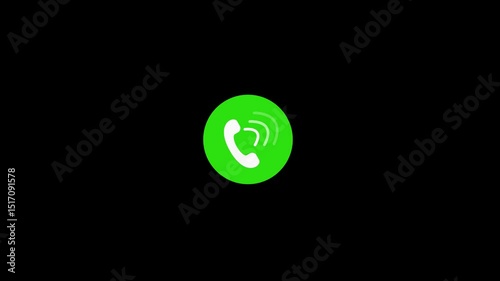 Animated Phone with Circular Signal Waves, Minimal Phone Wave Signal Abstract Loop Animation