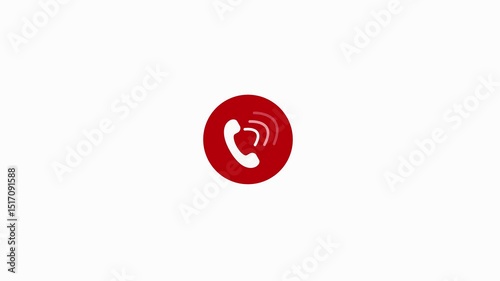 Animated Phone with Circular Signal Waves, Minimal Phone Wave Signal Abstract Loop Animation