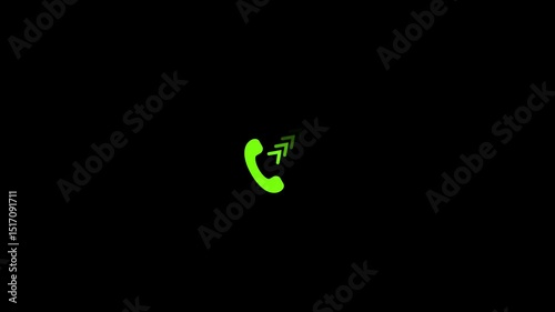 Minimalist Outgoing Call Icon Animation, Phone Signal Animated, Signal Transfer from Phone Animation