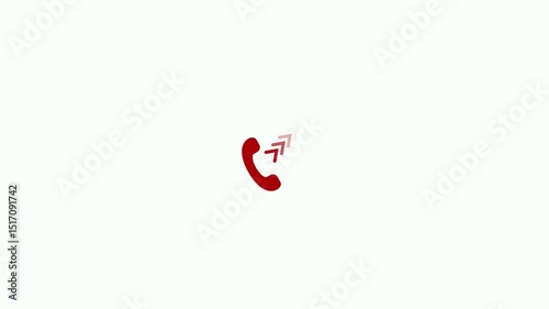 Minimalist Outgoing Call Icon Animation, Phone Signal Animated, Signal Transfer from Phone Animation