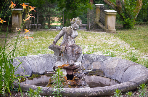 fountain with the boy of the Manor House Gutenbüchel, Sostanj, Slovenia photo