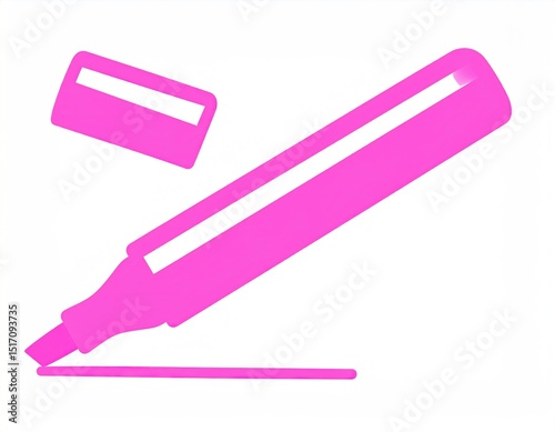 Pink marker and eraser graphic