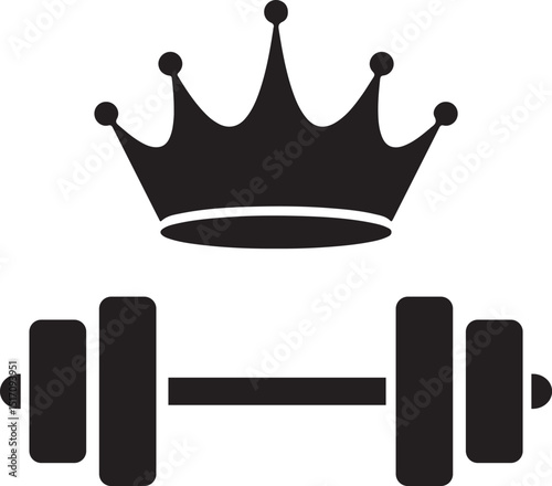 an illustration of a hand barbell with a crown
