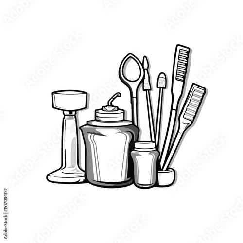 Professional Dental Care Utensils Icon for Dentistry Services and Oral Health Concepts