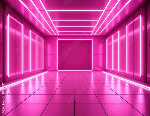 Pink neon tunnel interior