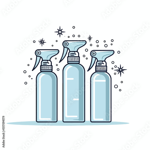High-Quality Vector Illustration of Disinfectant Spray Bottle in a Modern and Sleek Design for Product Line Style
