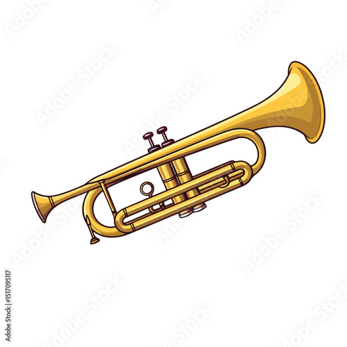 Golden Trumpet Musical Instrument Isolated Icon for Professional Use