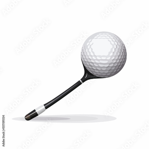 Golf Club and Ball Symbol Isolated Vector for Sports Website and Golf Courses Promotion