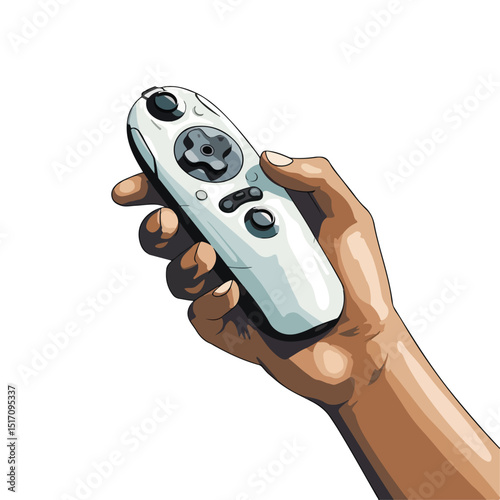 Professional Hand Using Drone Remote Control Vector Illustration for Aerial Technology Applications