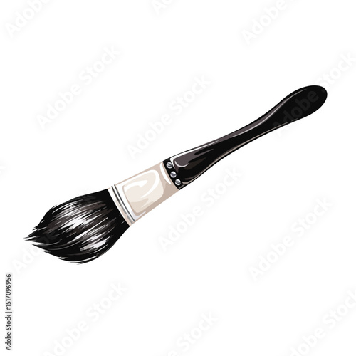 Professional Paint Brush Cartoon Black and White Vector Illustration for Creative Projects