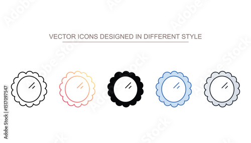 Magic Mirror icon design with white background stock illustration
