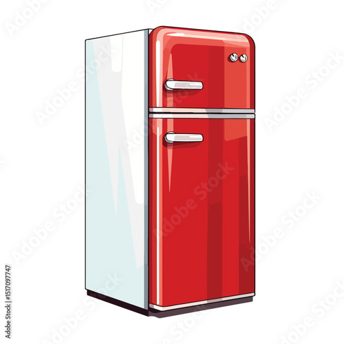 Modern Refrigerator Vector Illustration for Kitchen Appliance Marketing Materials