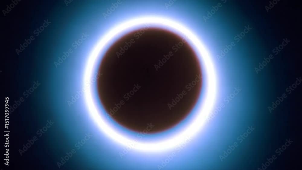 Ethereal view of a total solar eclipse with corona effect, set against deep blue space creating a dramatic celestial phenomenon.