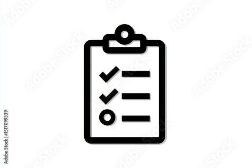 Minimalist checklist icon with checkmarks on clipboard