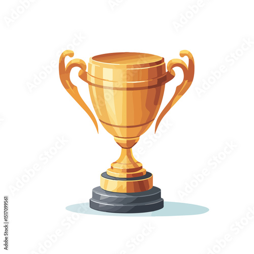 Golden Trophy Cup Championship Vector Illustration Isolated on White Background for Sports Event Design