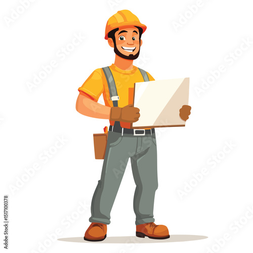 Professional Vector Illustration of Worker Man and Supervisor with Board for Business Presentations