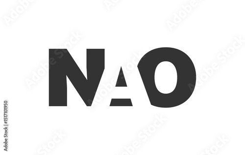 NAO logo design. Initial letter N A O bold font style for tech startups, consulting, corporate branding. Creative company name, headlines typography identity, trendy logotype.