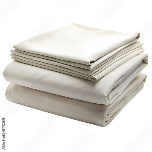 Neatly Stacked CreamColored Bedding