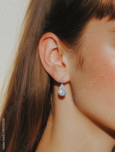 Wallpaper Mural Luxury Earrings Model Portrait with Elegant Jewelry Accessories Torontodigital.ca