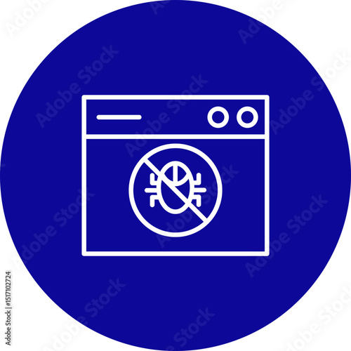 Debugging Vector Line Blue Circle Icon Design