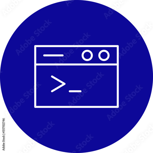 Terminal Vector Line Blue Circle Icon Design