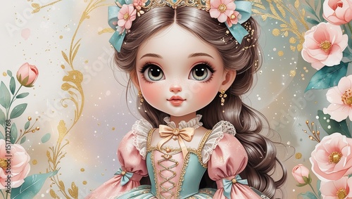 little girl with flowers
