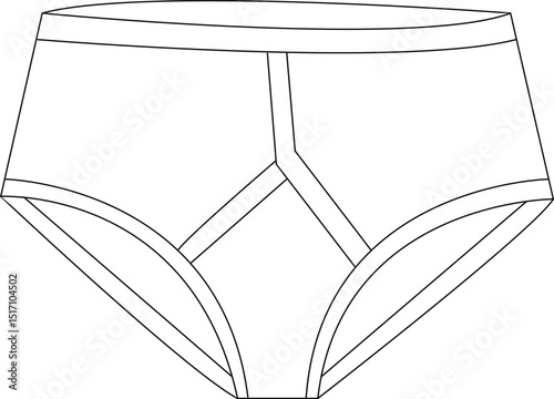 Minimal Line Art of Men’s Underwear Vector 