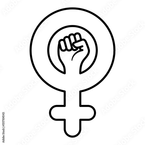 Women's struggle icon. An icon about women fighting for their rights. Woman symbol icon