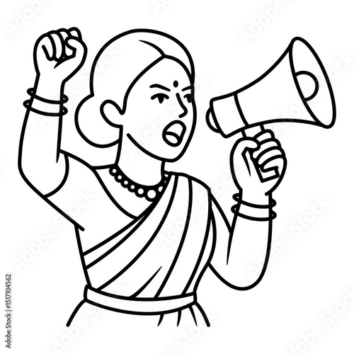 Indian women's activist icon. An icon about women fighting for their rights