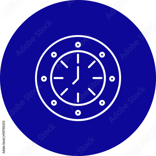 Hours Vector Line Black Circle Icon Design