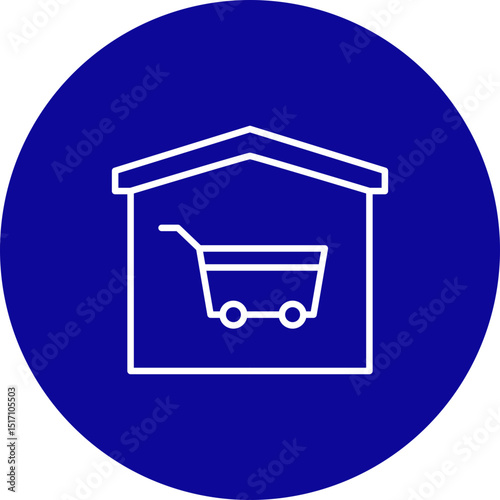 Delivery Vector Line Black Circle Icon Design