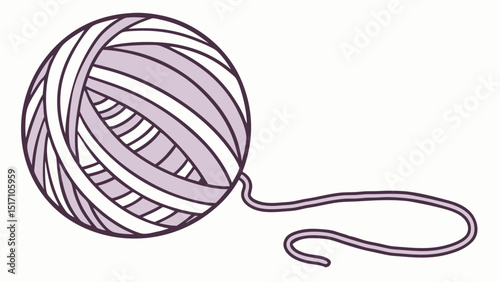 Ball of Yarn: Soft Lilac and White
