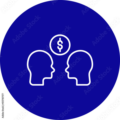 Corruption  Vector Line Blue Circle Icon Design