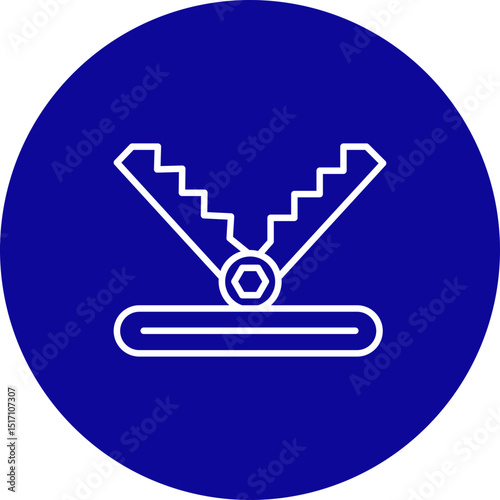 Trap  Vector Line Blue Circle Icon Design
