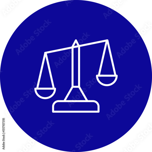 Unfair  Vector Line Blue Circle Icon Design