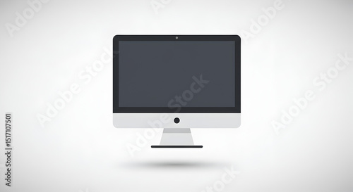Modern computer monitor with simple flat design