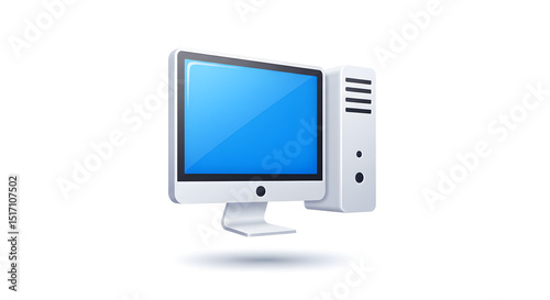 Computer Desktop Icon, Modern Technology Illustration