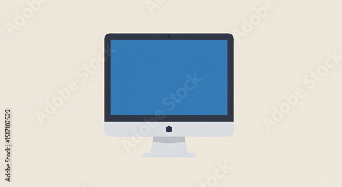 Simple, vector illustration of a modern computer screen.