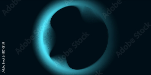 Abstract blue glowing geometric lines on dark blue background. Modern shiny blue circle lines pattern. Futuristic technology concept. Suit for cover, poster,