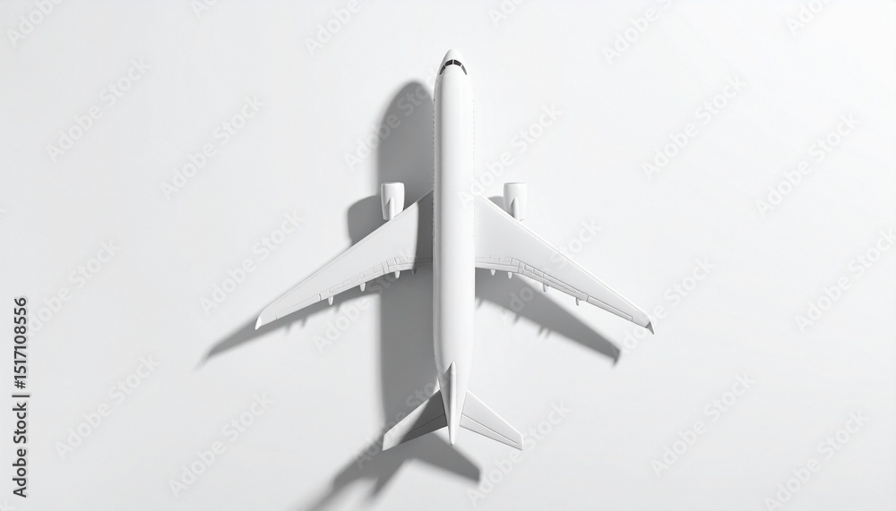 Shadow of an airplane on a white background. Shadow of an airplane on a white background.