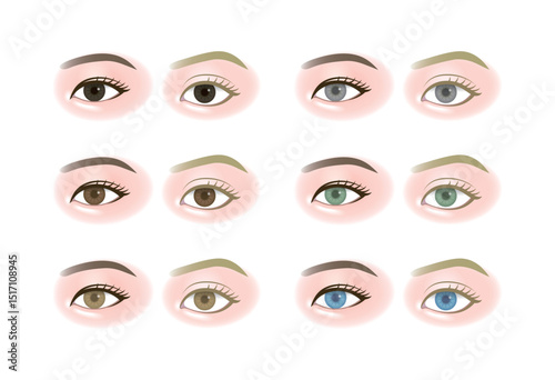 A variety of eye colors