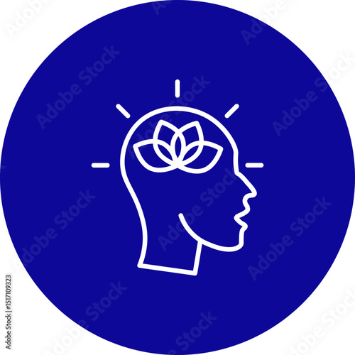 Stay Calm Symbol  Vector Line Blue Circle Icon Design