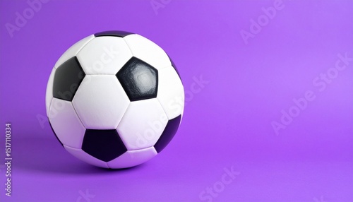  Soccer ball on purple background. 