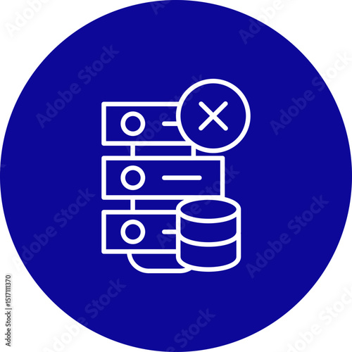 Delete Data  Blue Circle  Icon Design