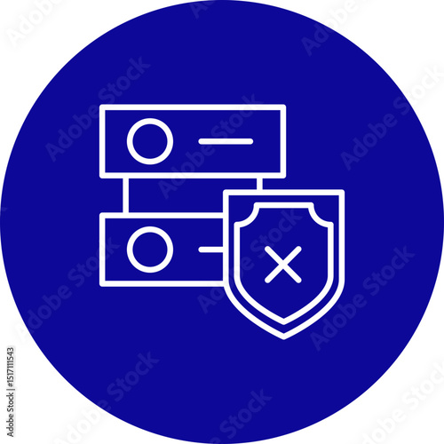 Unsecure  Blue Circle  Icon Design